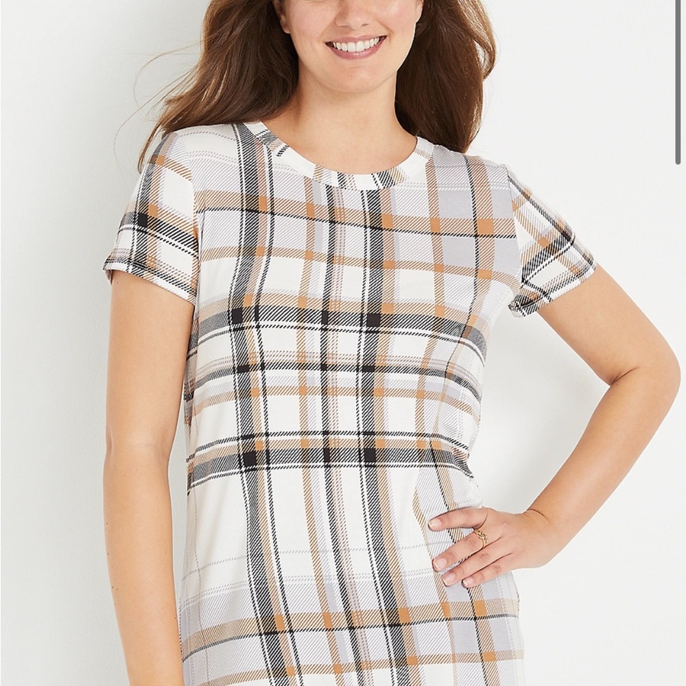 Plaid Short Sleeve Top